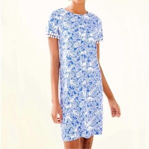 Lilly Pulitzer Lissie Dress in Coastal Blue Fancy Feet.  Size S